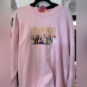 Brand new pop culture embroidered Taylor Swift The Eras Tour Pink Sweatshirt xl